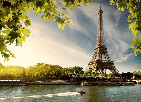 Sunset over Paris - Stock Photo - Images