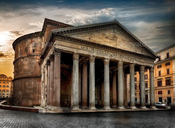 Ancient roman Pantheon - Stock Photo - Images