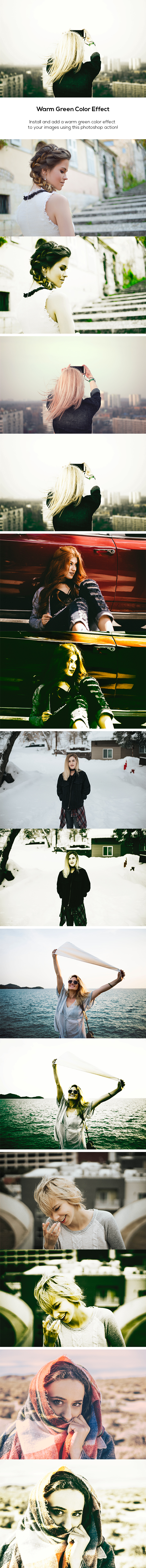 Warm Green Color Effect - Photo Effects Actions