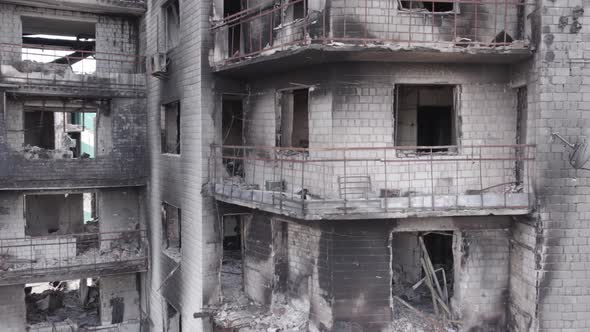 War in Ukraine  Destroyed Building in Borodyanka Bucha District alt