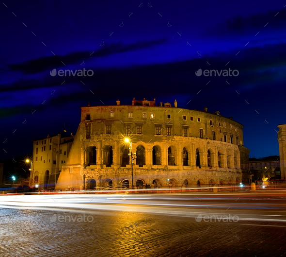 Colosseum at twilight - Stock Photo - Images
