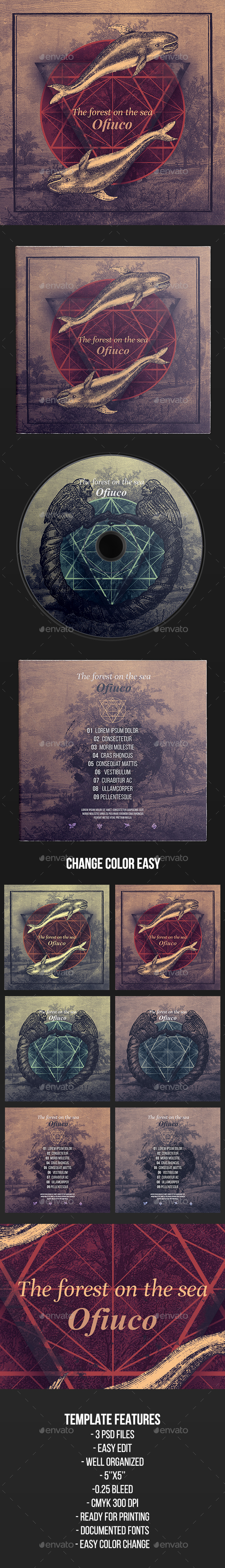 Ofiuco - CD Cover Artwork Template - CD & DVD Artwork Print Templates