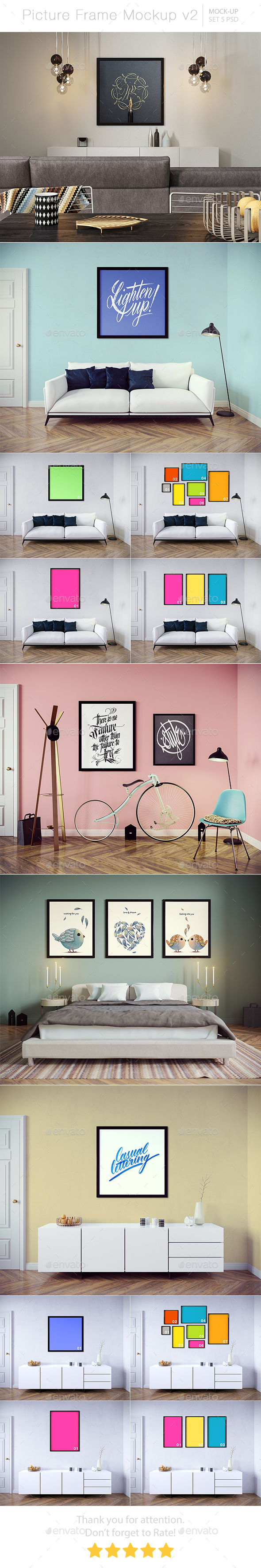 Picture Frame Mockup v2 - Posters Print