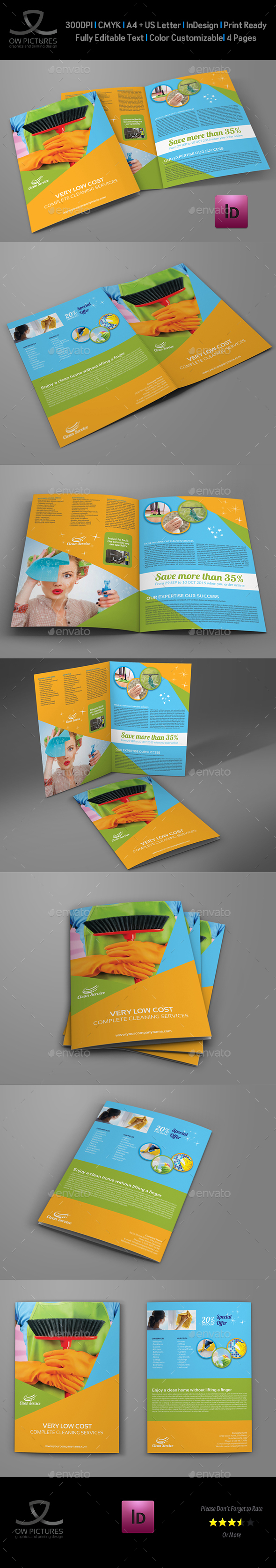 Cleaning Services Bi-Fold Brochure Vol.2 - Corporate Brochures