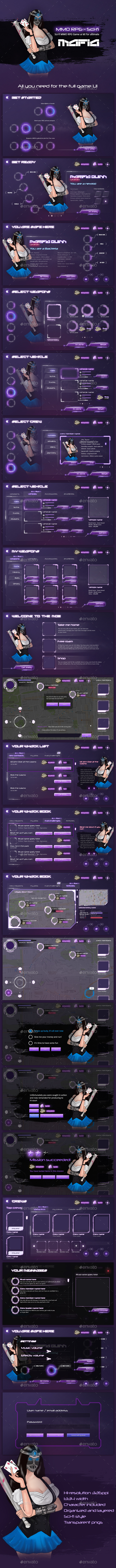 MMO RPG - Full Mafia Game UI - User Interfaces Game Assets