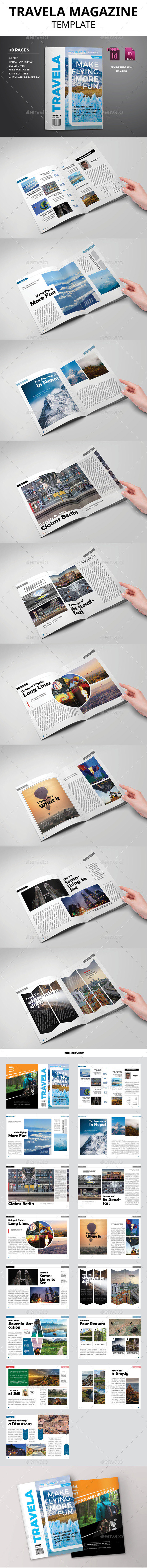 Travela Magazine Template - Magazines Print Templates