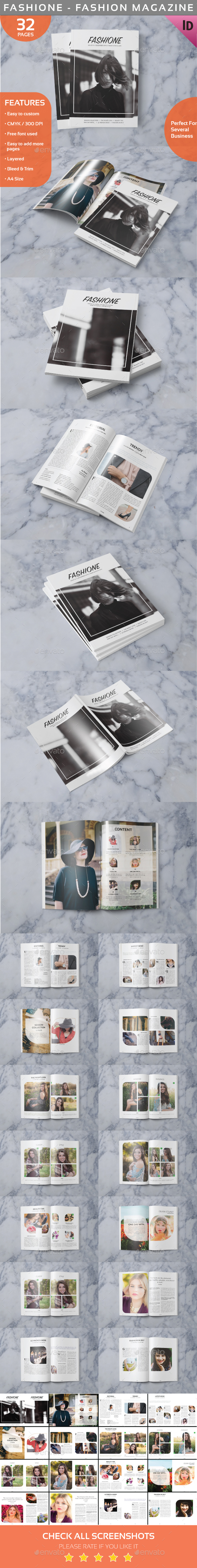 Fashione - Indesign Fashion Magazine Template - Magazines Print Templates