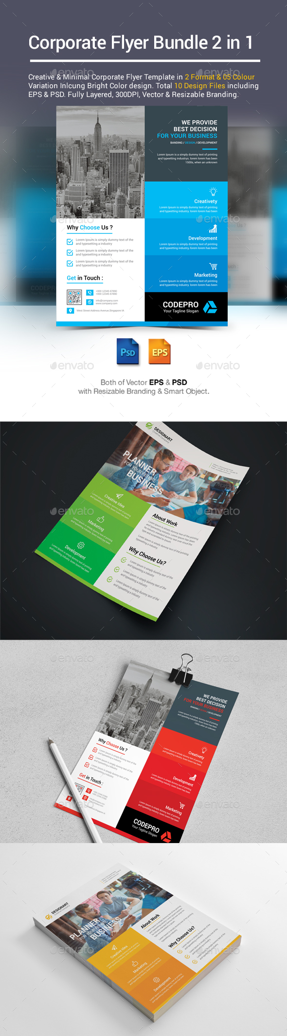 Corporate Flyer Bundle 2 in 1 - Corporate Flyers