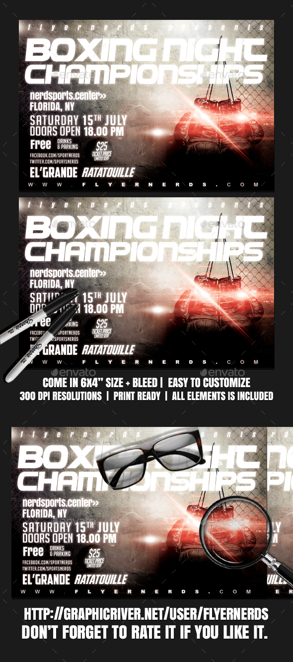Boxing Night Championships Sports Flyer - Sports Events