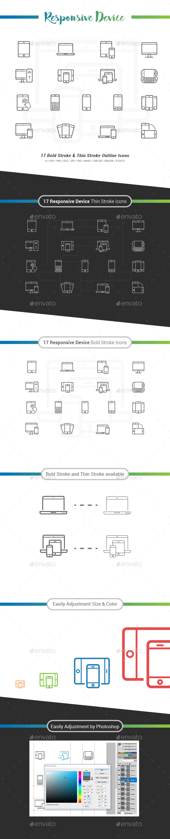 Responsive Device Outline Icon - Technology Icons