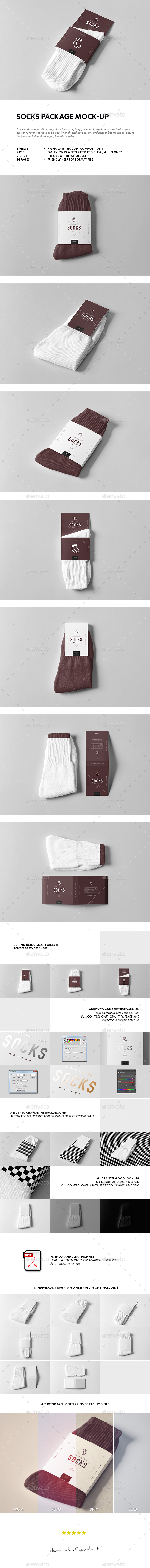 Socks Package Mock-up - Miscellaneous Apparel