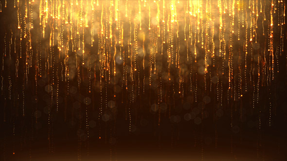 Abstract Golden Particles Glitter Rain Background