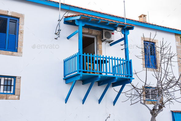 Blue old balcony