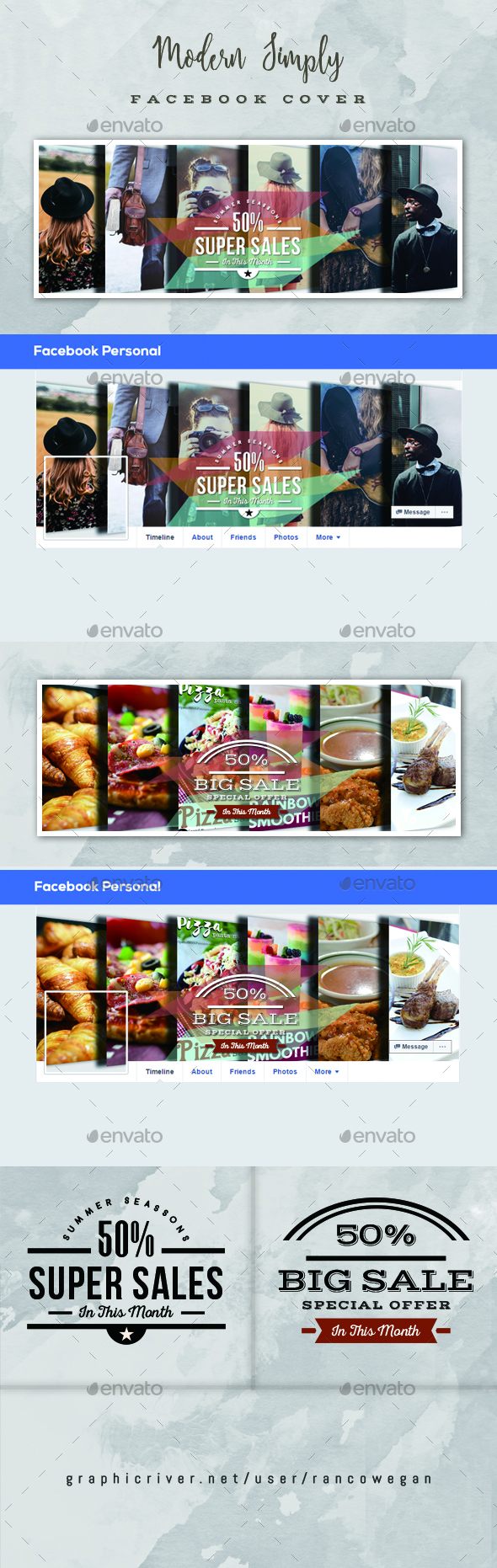 Modern Simply Facebook Cover Vol. 1 - Social Media Web Elements