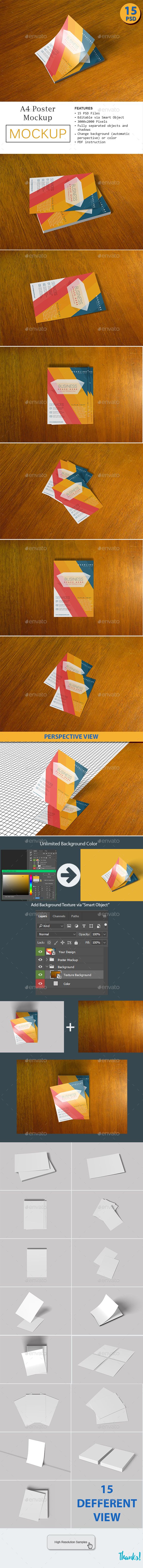 A4 Poster / Flyer Mockup - Product Mock-Ups Graphics