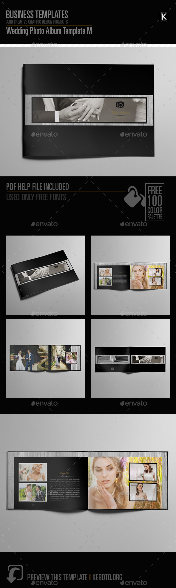 Wedding Photo Album Template M - Photo Albums Print Templates