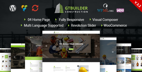 GTBuilder - Construction & Building WordPress Theme - Business Corporate