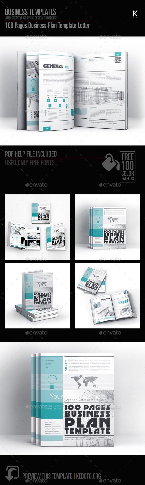 100 Pages Business Plan Template Letter - Miscellaneous Print Templates