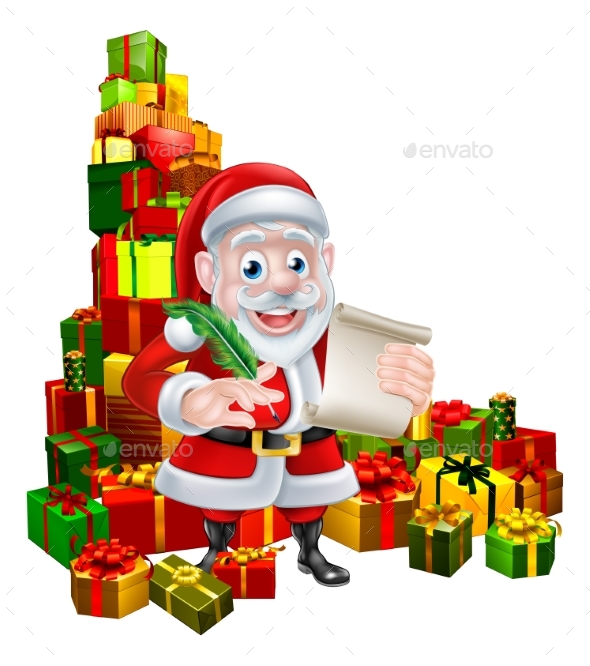 Santa Christmas List Scene - Seasons/Holidays Conceptual