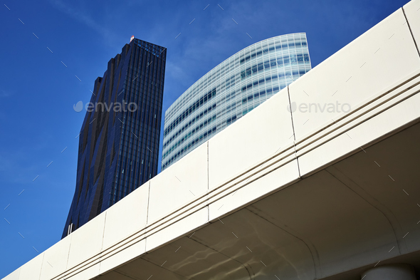 Modern Vienna city architecture in the UNO city complex. - Stock Photo - Images