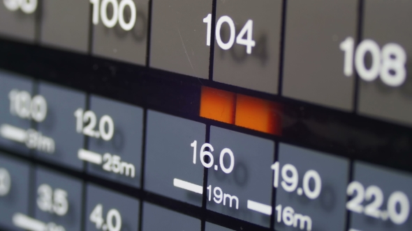 Tuning Radio Dial Frequency on Scale of the Vintage Receiver alt