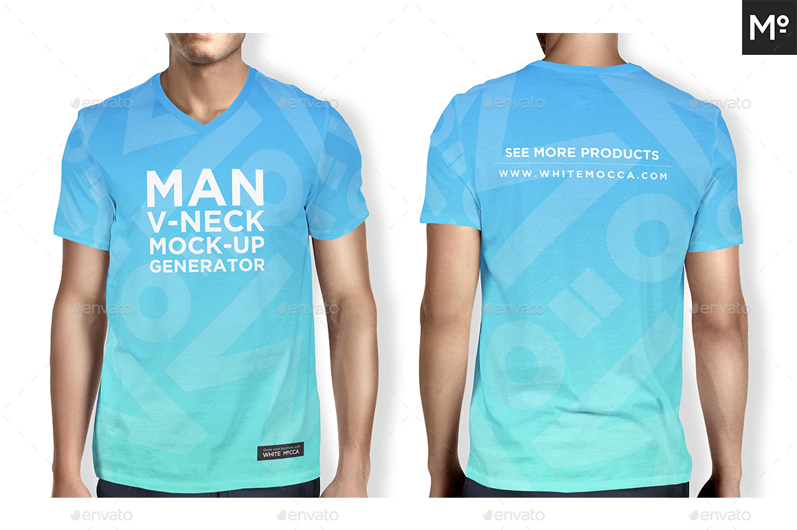 Download V-neck T-shirt Generator Mock-up by Mocca2Go | GraphicRiver