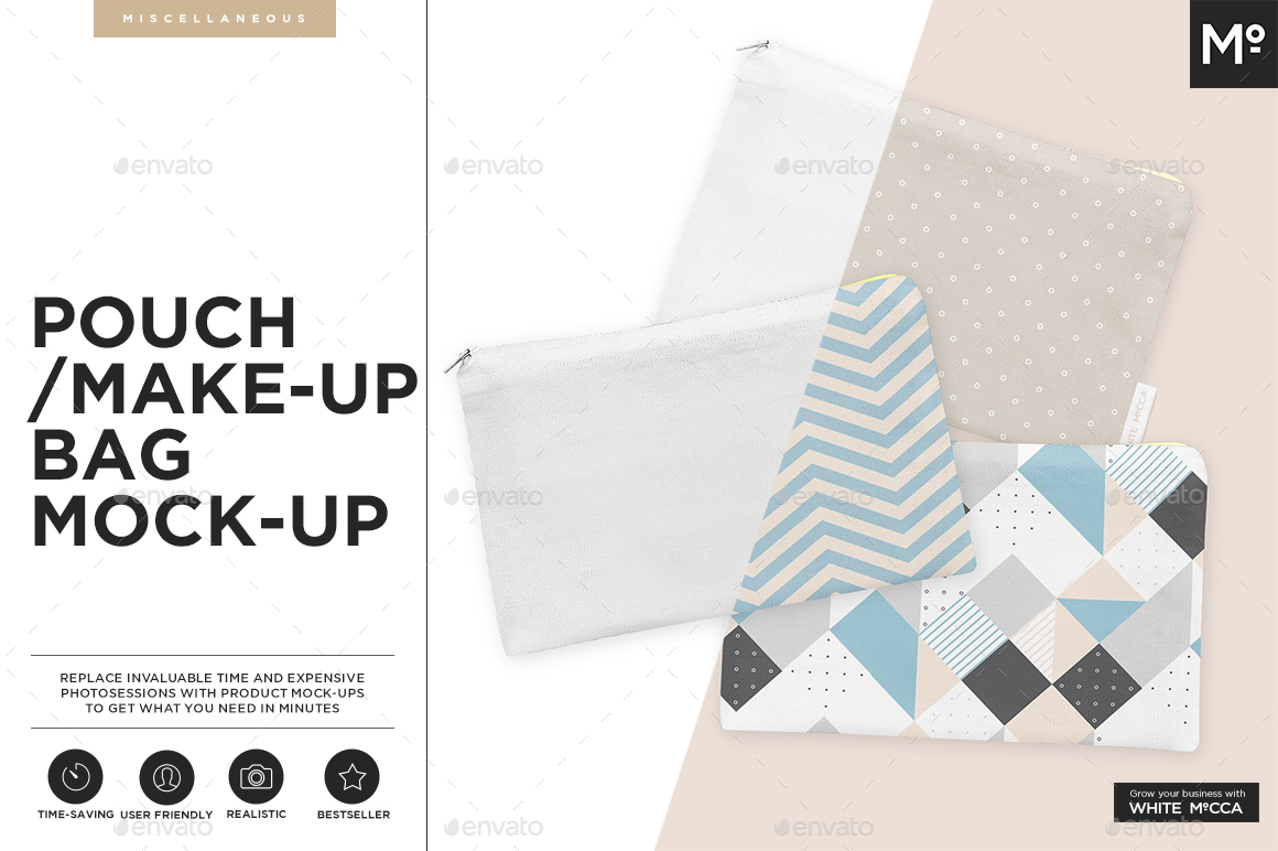 Download Make-Up Bag / Pouch Mock-up by Mocca2Go | GraphicRiver