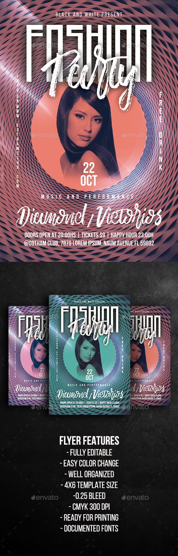 Fashion Party Flyer Template - Clubs & Parties Events