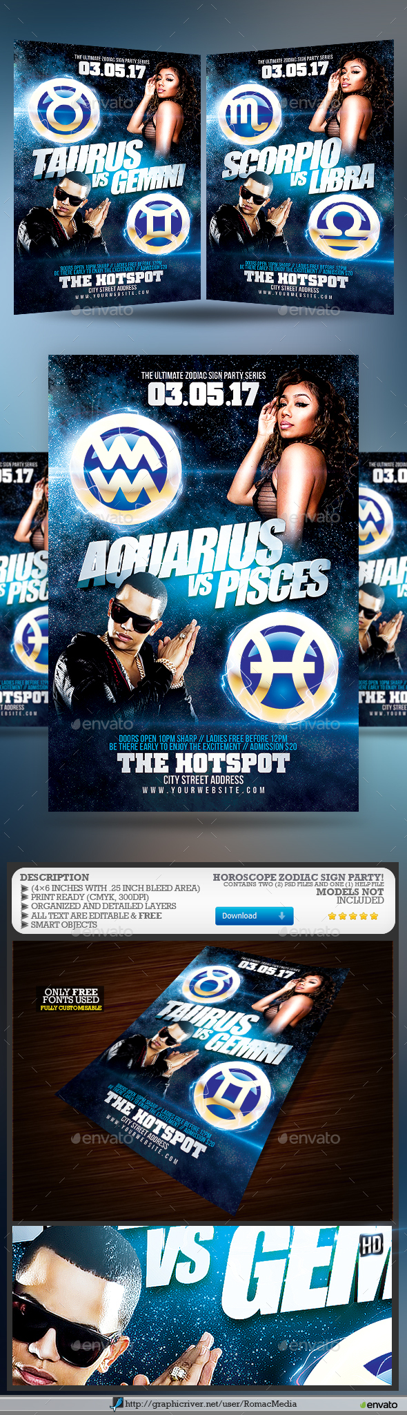Horoscope Party Flyer - Clubs & Parties Events