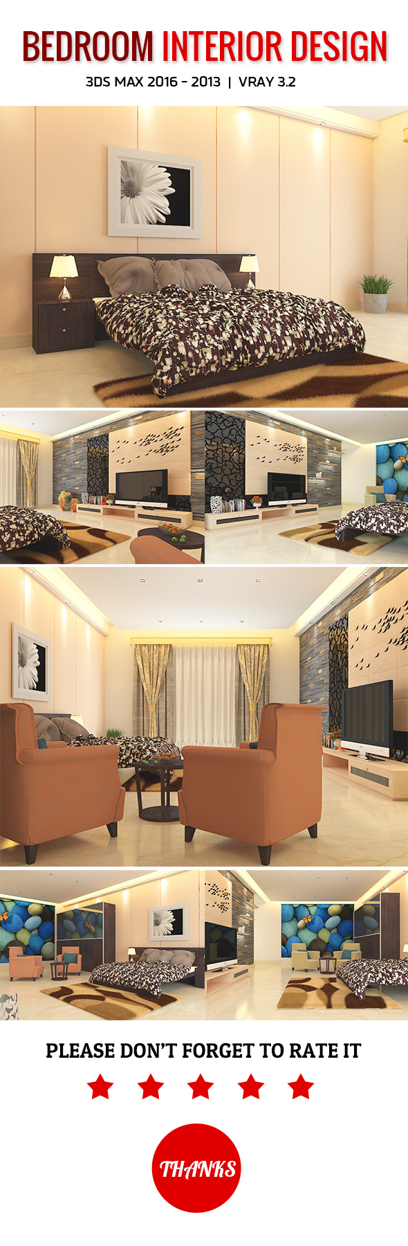 Bedroom Interior Design - 3Docean 19844520