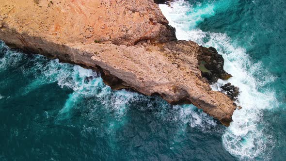 Aerial View of Anchor Bay From Drone in Mellieha Malta alt