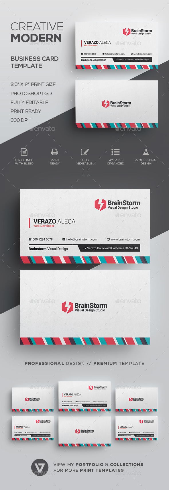 Clean Creative Business Card Template - Creative Business Cards