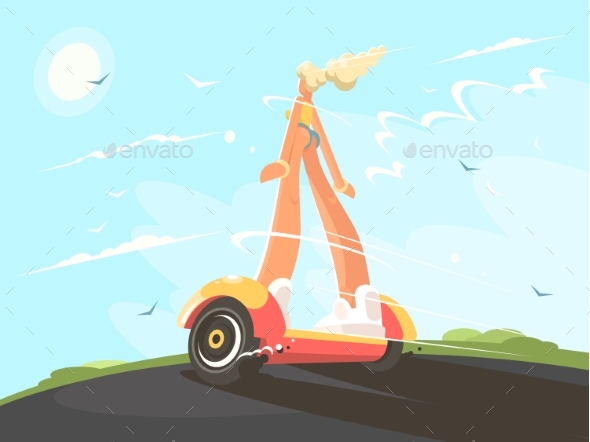 Blonde Girl on Gyroscope - People Characters