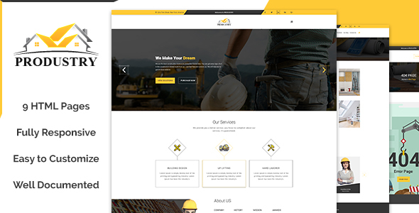 Produstry- Construction Multipage HTML Template