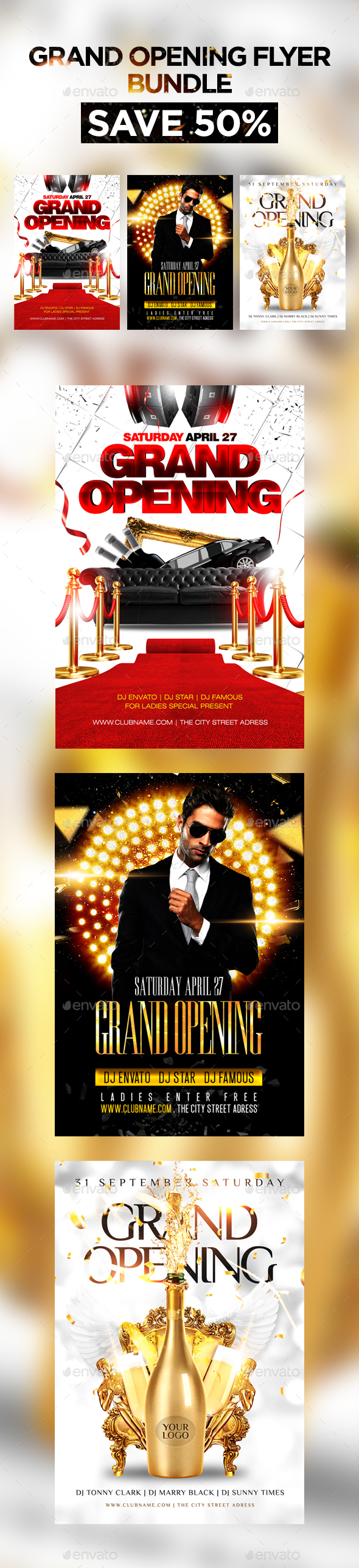 Grand Opening Flyer Bundle - Clubs & Parties Events