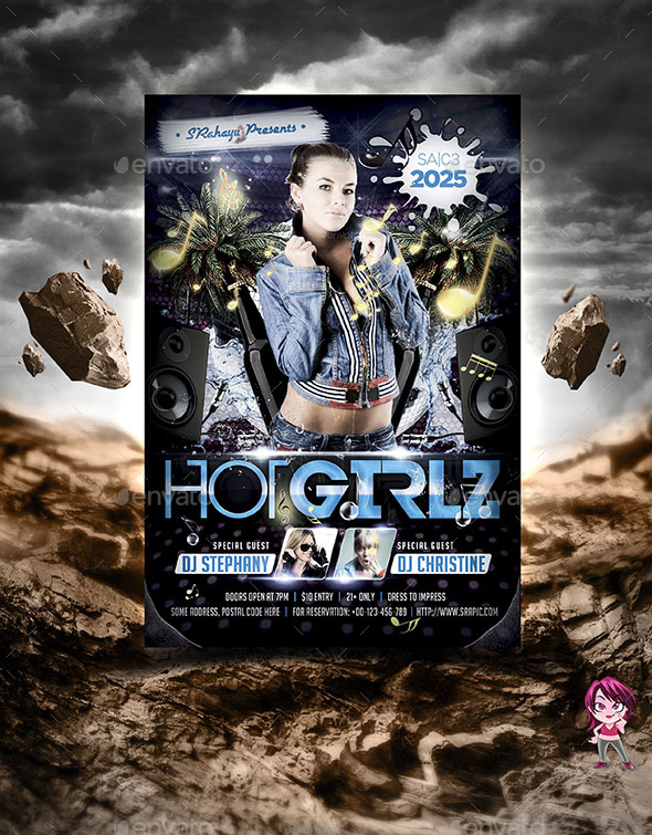 Hot Girlz Flyer Template - Clubs & Parties Events