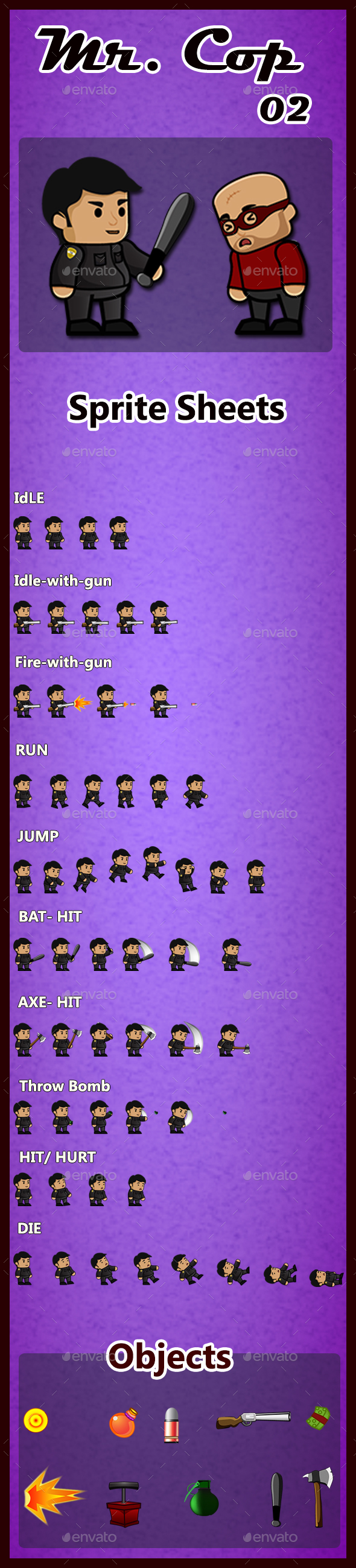 Mr. Cop 02 - Sprites Game Assets