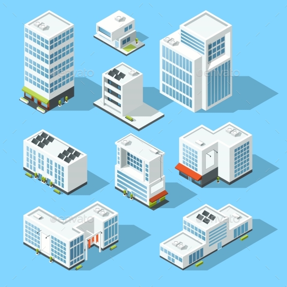 Isometric Industrial Buildings - Buildings Objects