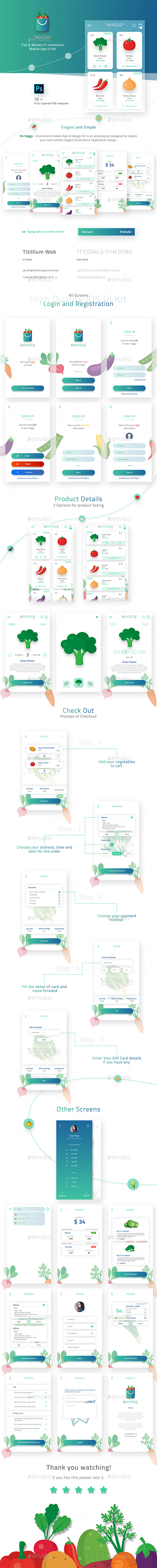 On Veggy - Multipurpose E-commerce App UI Kit - User Interfaces Web Elements