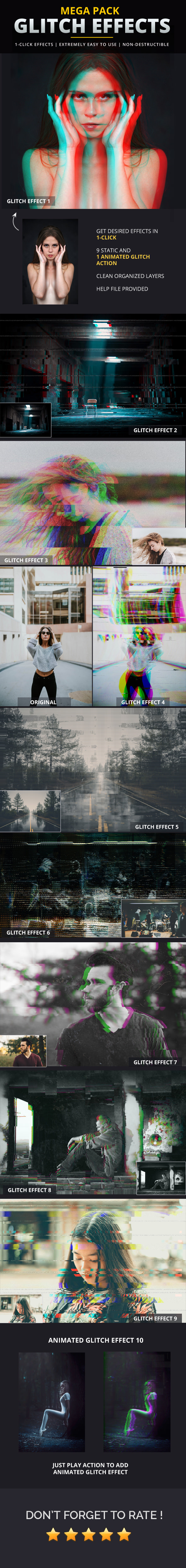 Glitch Effects Pack - Photo Effects Actions