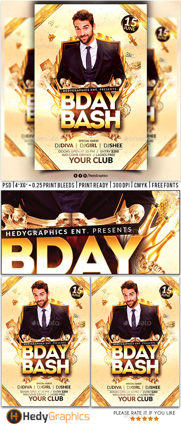 Birthday Bash Flyer - Clubs & Parties Events