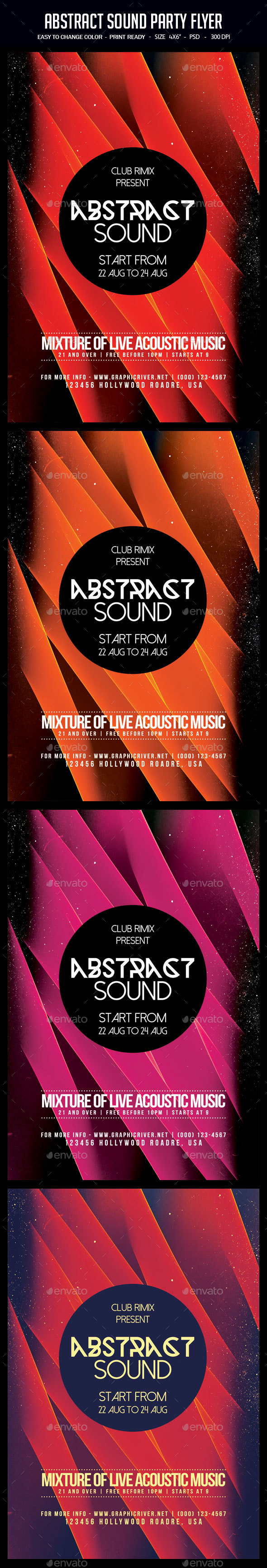 Abstract Sound Party Flyer - Clubs & Parties Events