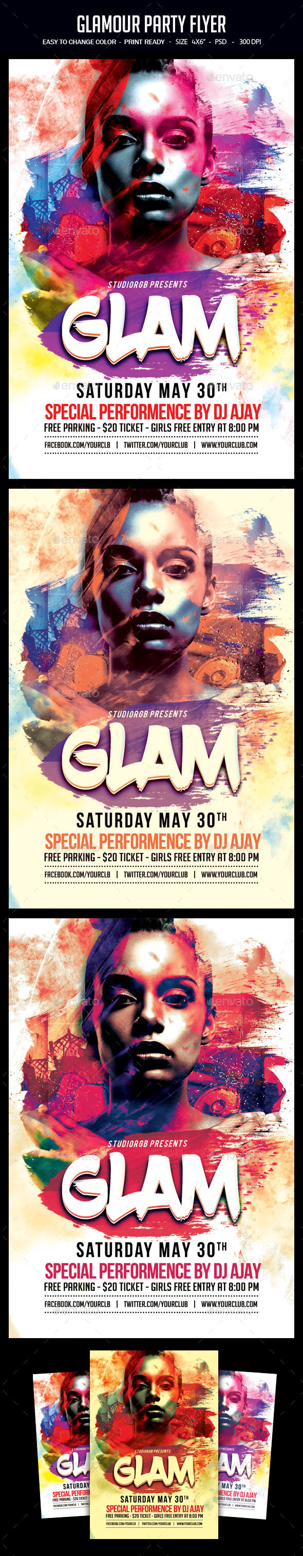 Glamour Party Flyer - Clubs & Parties Events