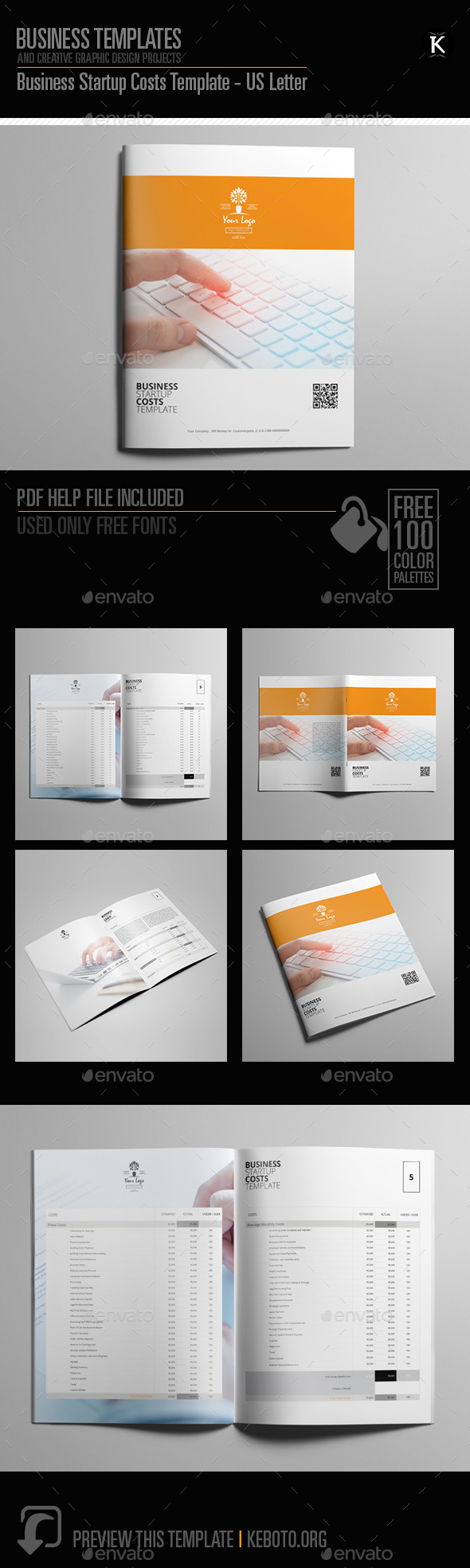 Business Startup Costs Template - US Letter - Miscellaneous Print Templates
