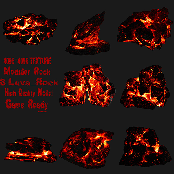 lava rock set - 3Docean 19851511