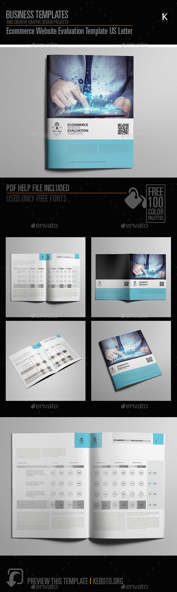Ecommerce Website Evaluation Template US Letter - Miscellaneous Print Templates