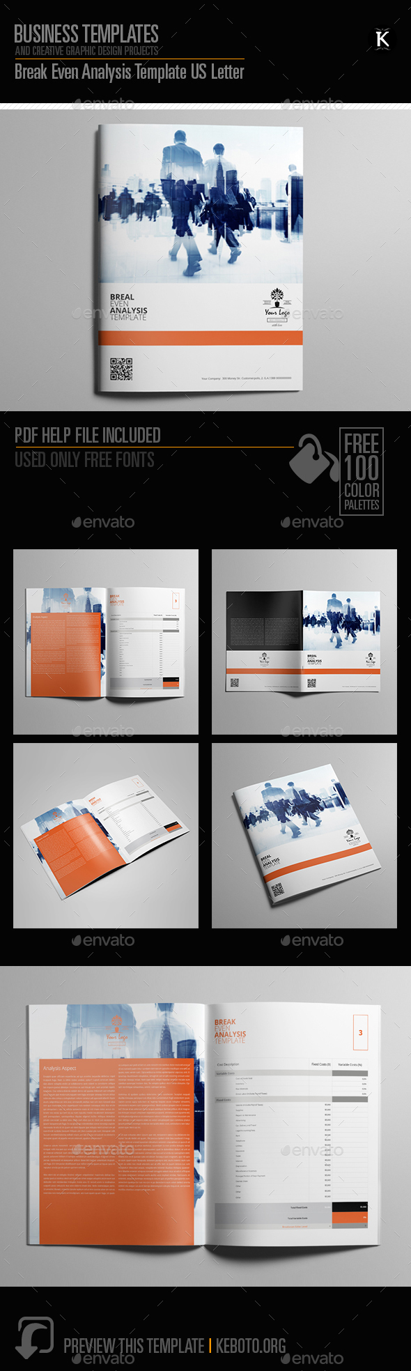Break Even Analysis Template US Letter - Miscellaneous Print Templates