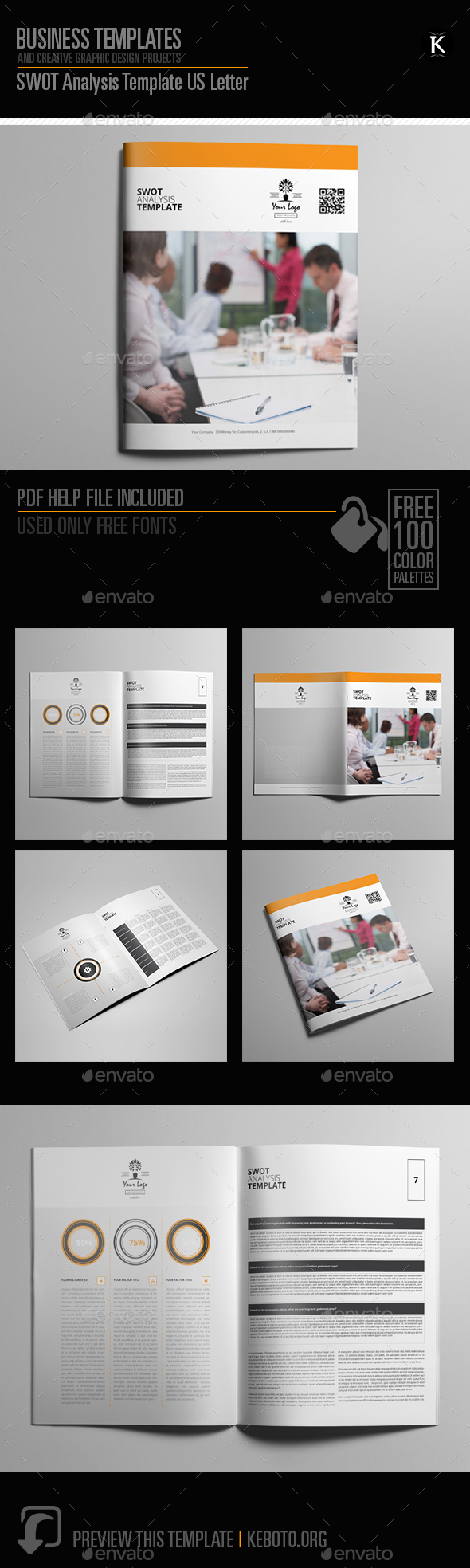 Swot Analysis Template US Letter - Miscellaneous Print Templates
