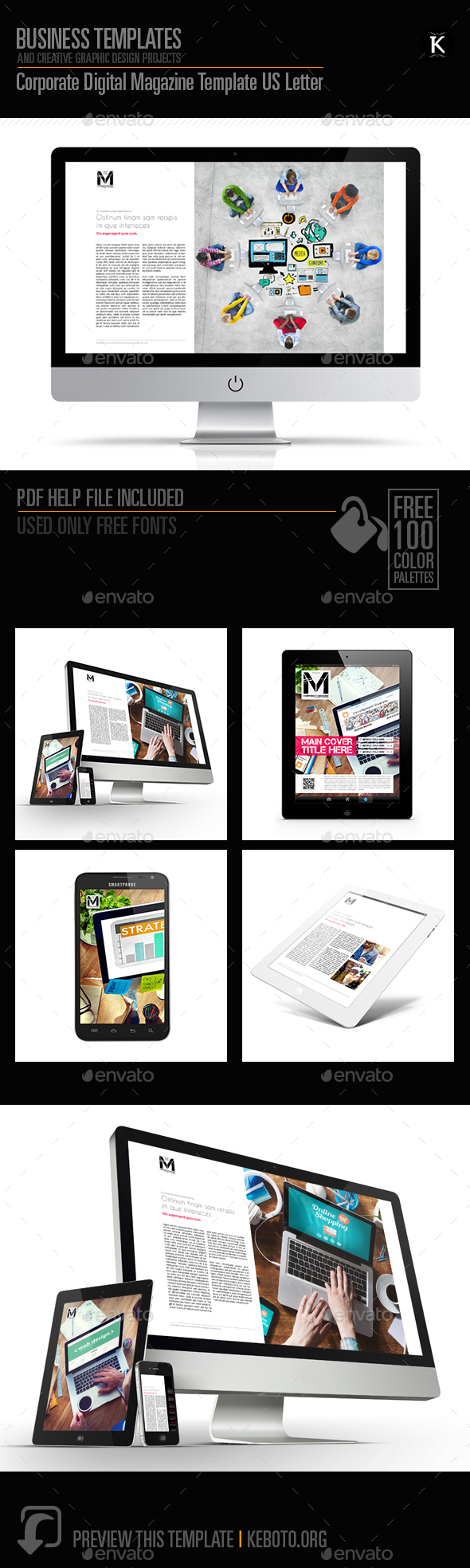 Corporate Digital Magazine Template US Letter - ePublishing