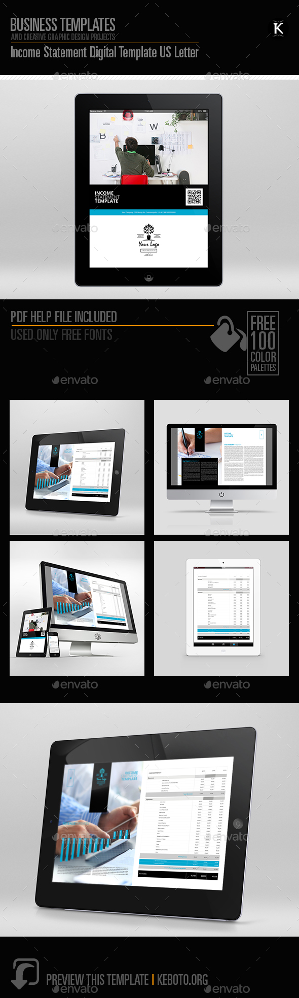 Income Statement Digital Template US Letter - ePublishing